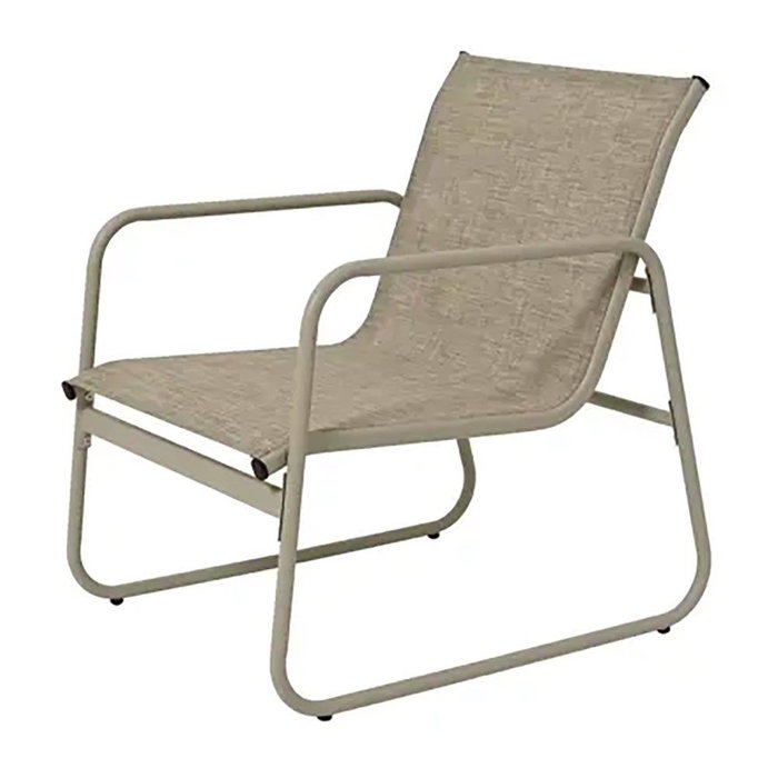 Outdoor Living By Decoris Conjunto de Jardín Bogotá 4 Piezas - Mesa, Banco, 2 Sillas Beige - Estructura Hierro, Textil Repele Agua - Dim. Mesa 85x42x50 cm