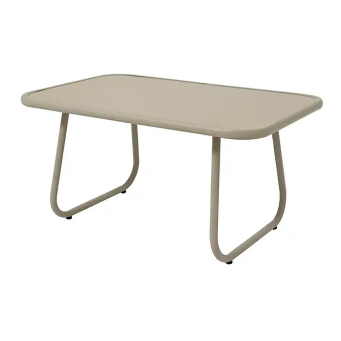 Outdoor Living By Decoris Conjunto de Jardín Bogotá 4 Piezas - Mesa, Banco, 2 Sillas Beige - Estructura Hierro, Textil Repele Agua - Dim. Mesa 85x42x50 cm