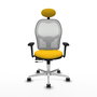 PIQUERAS Y CRESPO Silla de oficina Jorquera con mecanismo Sincro/Traslack Amarillo y Blanco