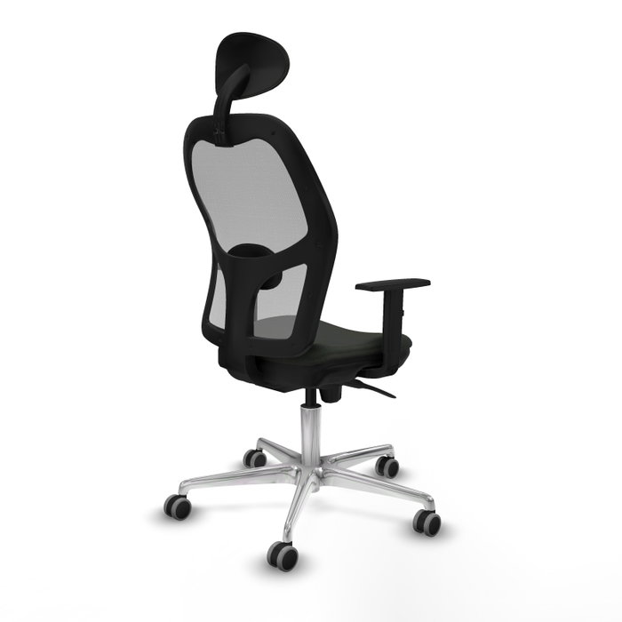 PIQUERAS Y CRESPO Silla de oficina Jorquera con mecanismo Sincro, Tela Negra y Malla Gris