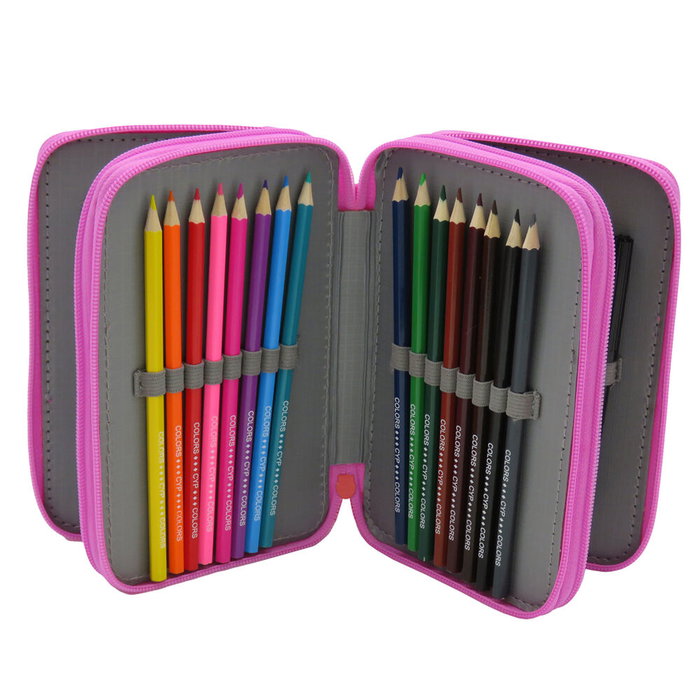 CYP BRANDS Plumier Peppa Pig Triple Completo con 39 Piezas: Lápices, Rotuladores y Accesorios