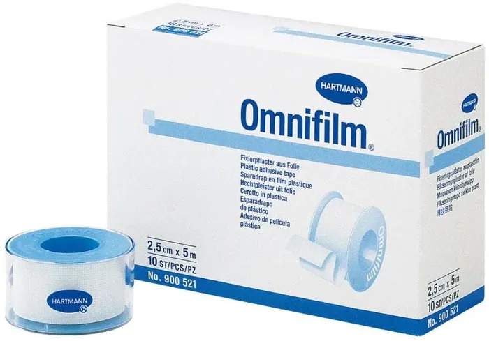 Hartmann Esparadrapo Omnifilm Plastico 2,5 cm x 5 m - Esparadrapo Hipoalergenico de Plastico Transparente Microperforado con Adhesivo de Poliacrilato Hartmann Esparadrapo Omnifilm Plastico 2,5 cm x 5 m - Esparadrapo Hipoalergenico de Plastico Transparente Microperforado con Adhesivo de Poliacrilato