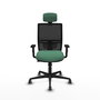 PIQUERAS Y CRESPO Silla de oficina Yunquera con mecanismo Sincro/Traslack, Verde esmeralda y Negro