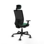 PIQUERAS Y CRESPO Silla de oficina Yunquera con mecanismo Sincro/Traslack, Verde esmeralda y Negro