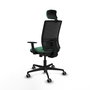PIQUERAS Y CRESPO Silla de oficina Yunquera con mecanismo Sincro/Traslack, Verde esmeralda y Negro