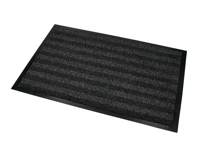 Q-connect Alfombra de Suelo Premium para Interiores Antideslizante Fibra Polipropileno y Fieltro Gris 60x40 cm