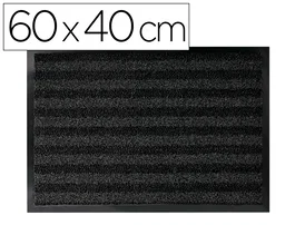 Q-connect Alfombra de Suelo Premium para Interiores Antideslizante Fibra Polipropileno y Fieltro Gris 60x40 cm