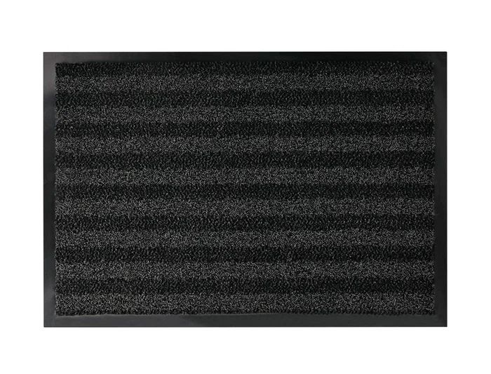 Q-connect Alfombra de Suelo Premium para Interiores Antideslizante Fibra Polipropileno y Fieltro Gris 60x40 cm