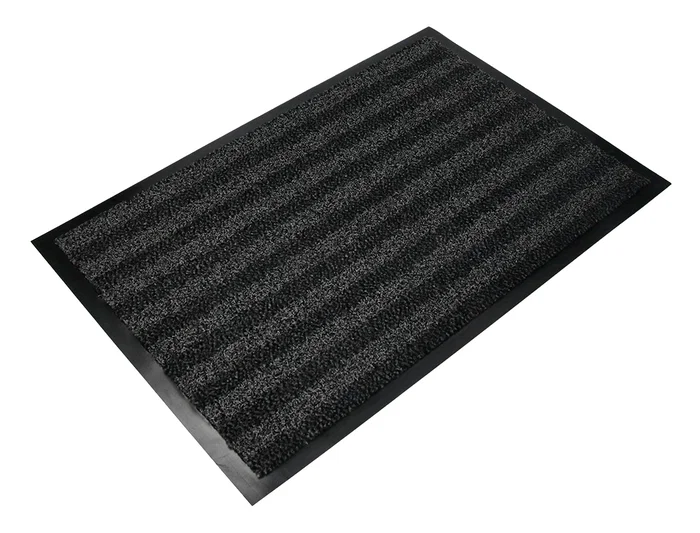 Q-connect Alfombra de Suelo Premium para Interiores Antideslizante Fibra Polipropileno y Fieltro Gris 60x40 cm