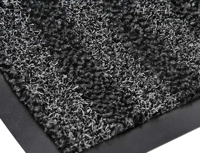 Q-connect Alfombra de Suelo Premium para Interiores Antideslizante Fibra Polipropileno y Fieltro Gris 60x40 cm