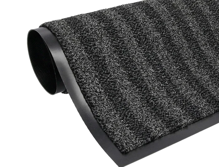 Q-connect Alfombra de Suelo Premium para Interiores Antideslizante Fibra Polipropileno y Fieltro Gris 60x40 cm