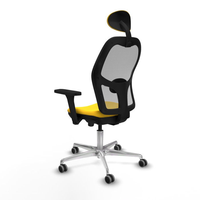 PIQUERAS Y CRESPO Silla de oficina Jorquera con mecanismo Sincro/Traslack Amarillo y Gris