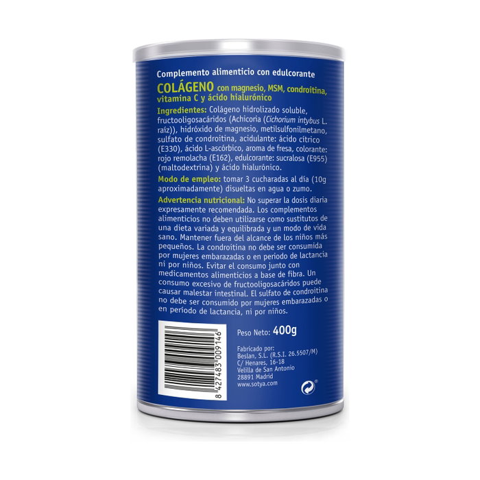 Sotya Colágeno + Ácido Hialurónico + MSM 400g Sotya Colágeno + Ácido Hialurónico + MSM 400g