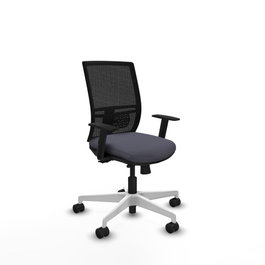 PIQUERAS Y CRESPO Silla de oficina Yunquera con mecanismo Sincro/Traslack, Gris oscuro y Negro