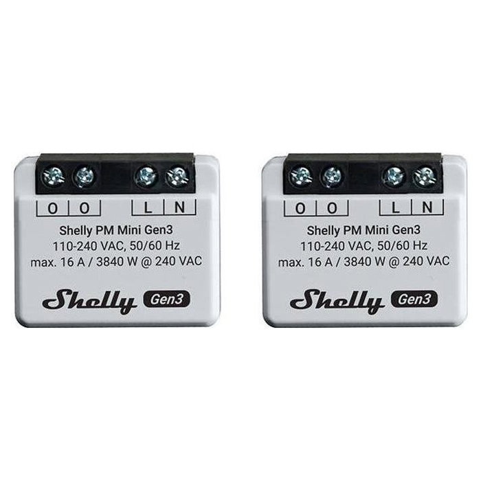 Shelly PM Mini Gen3 WLAN, BT, Pack de 2 unidades Shelly PM Mini Gen3 WLAN, BT, Pack de 2 unidades