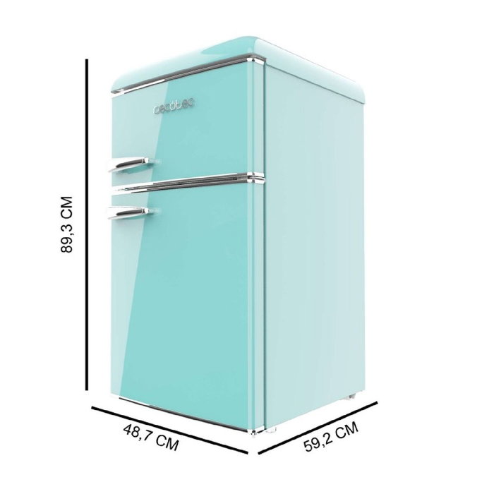 Cecotec Frigorífico combinado 86L verde Bolero CoolMarket 2D Origin Clase E LED retro