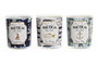 DKD Home Decor Set de 3 Velas Náuticas de Cera de Parafina Azul