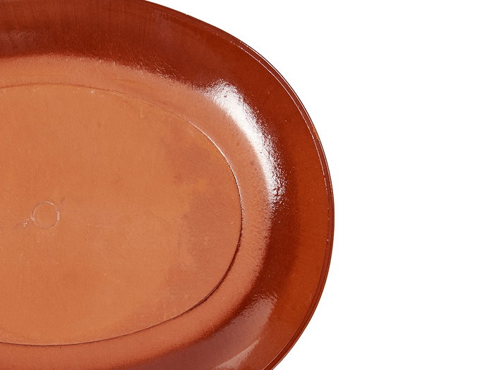 La Dehesa Bandeja Plana Oval 31 x 25 cm Barro Refractario Color Miel (Set de 6)