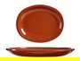 La Dehesa Bandeja Plana Oval 31 x 25 cm Barro Refractario Color Miel (Set de 6)