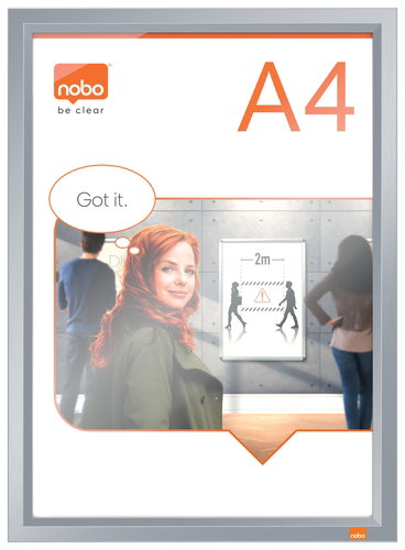 Nobo Impression Pro Marco Porta Anuncios A4 Aluminio Plata