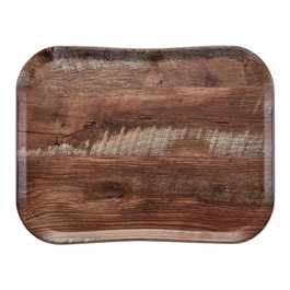 CAMBRO Bandeja SMC poliéster decorado madera texturizada 33 x 43 cm