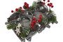 DKD Home Decor Portavelas Navidad Alpina Marron Rojo 14 x 8 x 21 cm (2 Unidades) Madera Cristal Pinas Hecho a Mano