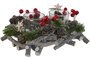 DKD Home Decor Portavelas Navidad Alpina Marron Rojo 14 x 8 x 21 cm (2 Unidades) Madera Cristal Pinas Hecho a Mano