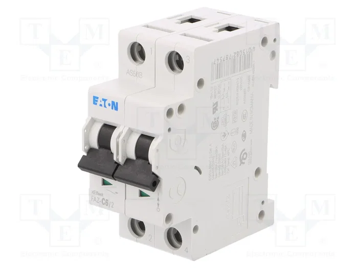 EATON ELECTRIC FAZ-C6/2 Interruptor magnetotérmico 2 polos 6A 15kA EATON ELECTRIC FAZ-C6/2 Interruptor magnetotérmico 2 polos 6A 15kA