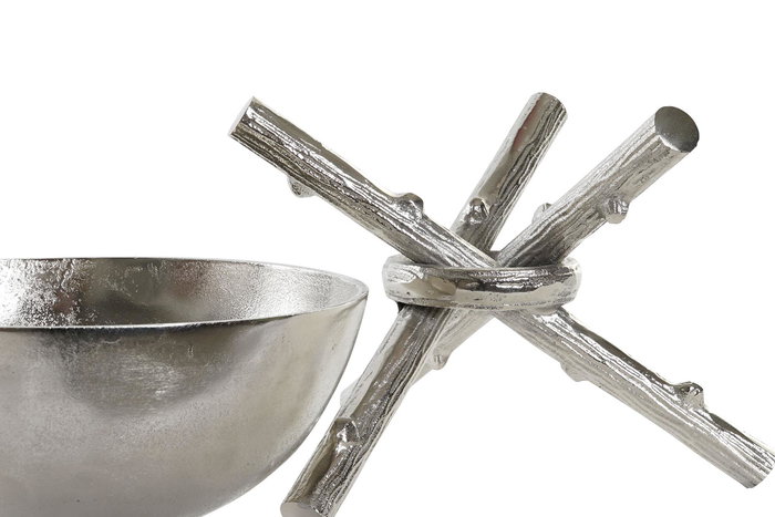 DKD Home Decor Centro Mesa Moderno Plateado Aluminio 30 x 28 x 30 cm