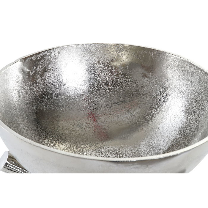 DKD Home Decor Centro de Mesa de Aluminio Plateado 30x30x28 cm