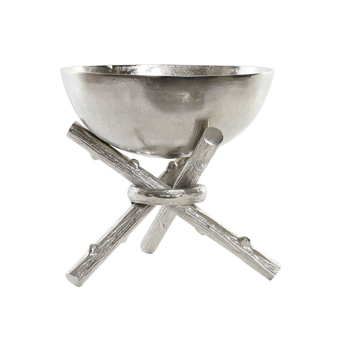 DKD Home Decor Centro de Mesa de Aluminio Plateado 30x30x28 cm