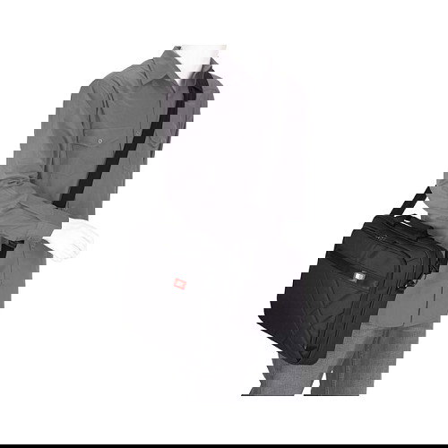 CaseLogic DLC117 Bolsa Bandolera para Portátil de 17.3", Nylon Negro, con Compartimento para Tableta iPad y Cualquier Marca, 800g