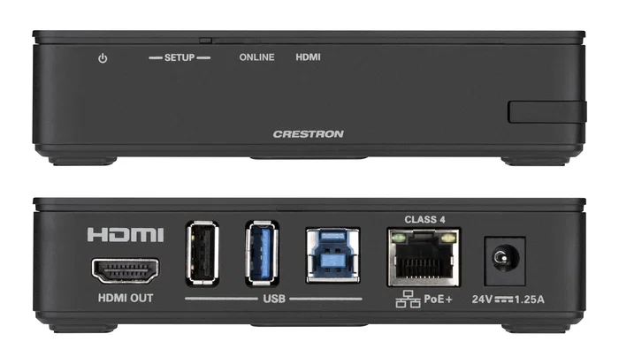 Crestron AM3-111-I Kit Controlador Presentación Inalámbrica HDMI 4K 3840x2160 Wi-Fi 6/Ethernet PoE Para Escritorio - Negro