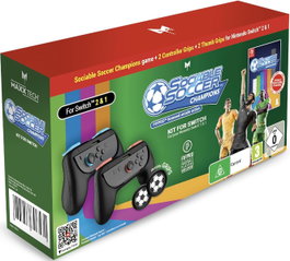 PU- PLUG IN DIGITAL Sociable Soccer Champions con 2 grips para mandos y 2 grips para pulgares para Switch