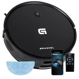 Grunkel Robot Aspirador I-DancerGyro con Fregasuelos, 0.2L, 2100Pa, Wifi, Navegación Giroscópica, Autonomía 120min, Color Negro