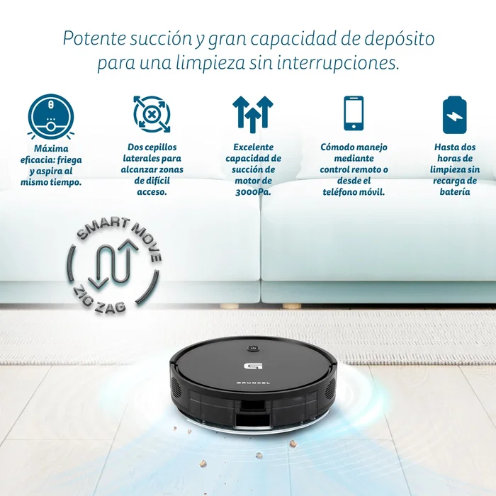 Grunkel I-DANCER GYRO Robot Aspirador y Fregasuelos Negro