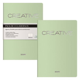 Cuaderno Dohe Creative A5 40H 90Gr. Liso Verde Pack De 2