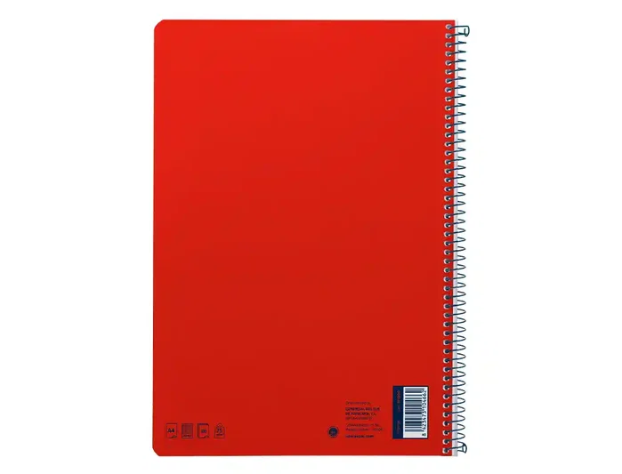 Liderpapel Cuaderno Espiral Smart A4 80 Hojas Cuadro 4mm Rojo