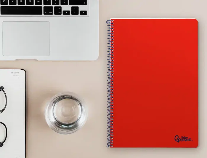 Liderpapel Cuaderno Espiral Smart A4 80 Hojas Cuadro 4mm Rojo