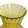 Jarrón Piña Verde-Amarillo Cristal 17 X 17 X 22 cm (Set de 2)