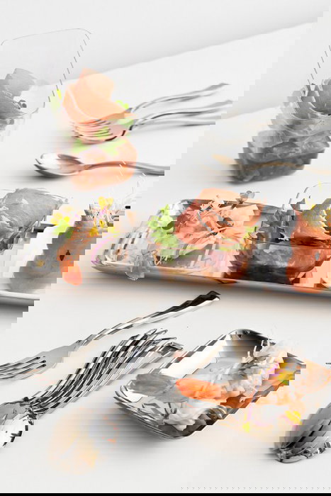 Algon Set 50 Tenedor Degustación Plata 10 cm (20 Unidades)