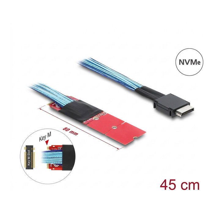 DeLOCK Conversor M.2 Key M a 1 x OCuLink SFF-8611 con cable de 45 cm DeLOCK Conversor M.2 Key M a 1 x OCuLink SFF-8611 con cable de 45 cm