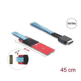 DeLOCK Convertidor de M.2 Key M a 1 x OCuLink SFF-8611 con cable de 45 cm
