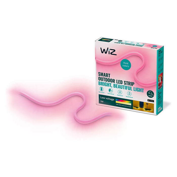 Signify/Philips WiZ Tira LED para Exteriores 5m, Tira de Luz Inteligente Wi-Fi, Blanco y Color Ajustable, IP Exterior, Compatible con Alexa, Google Assistant, Apple HomeKit