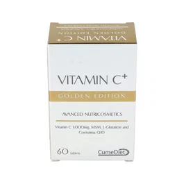 CUMEDIET Vitamin C Golden 60 Comprimidos Antioxidante Colágeno Q10 Energía Celular