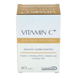 CUMEDIET Vitamin C Golden 60 Comprimidos Antioxidante Colágeno Q10 Energía Celular