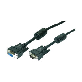 LogiLink Cable VGA ST/BU negro con 2 núcleos de ferrita de 3M