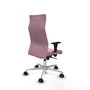 PIQUERAS Y CRESPO Sillón Albacete con Mecanismo Sincro, Tela Rosa, Base Aluminio