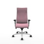 PIQUERAS Y CRESPO Sillón Albacete con Mecanismo Sincro, Tela Rosa, Base Aluminio