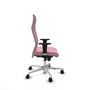 PIQUERAS Y CRESPO Sillón Albacete con Mecanismo Sincro, Tela Rosa, Base Aluminio